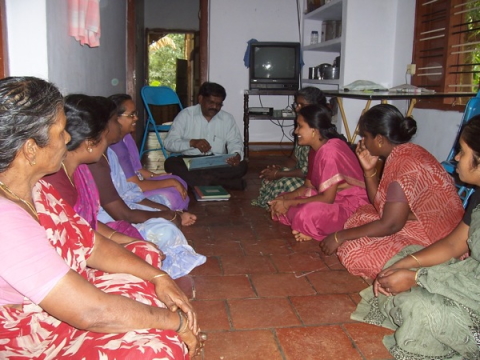 Microfinance - SHG members with officer